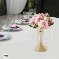 10PCS Flower Stands, 10.23″ Tall Crystal?Flower Stand, Flower Arrangement Stand
