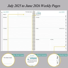 2025-2026 Planner – 8.5″ x 11″ Weekly Monthly Planner from July 2025 to June …