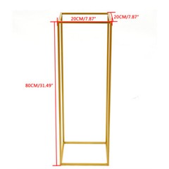 2Pcs Gold Flower Rack Metal Geometric Column Stand Wedding Backdrop Decor