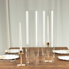 2 CLEAR 20″ Cylinder Glass Hurricane CANDLE HOLDER SHADES Party Home Decorations