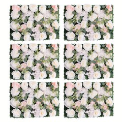 6Pcs Artificial Silk Flower Rose Wall Panels Wedding Party Venue Decor 60*40cm