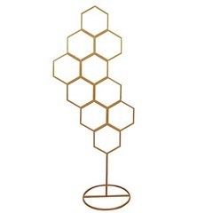 Gold 6″ Metal Floral DISPLAY FRAME Honeycomb Backdrop Stand Wedding Arch Party
