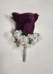 Eggplant Rose Calla Lily Bridal Wedding Bouquet Accessories