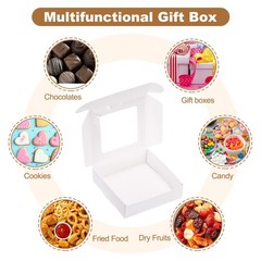 16Pcs Kraft Soap Boxes 4.1″ x 4.1″ x 1.2″ Mini Kraft Treat Boxes White