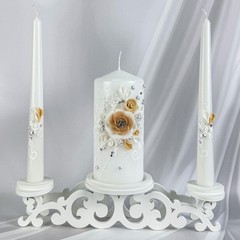 Magik Life Unity Candle Set – Wedding Ceremony Reception 6 Pillar Two 10 Taper