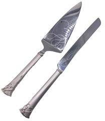 Mikasa Love Story Stainless Steel Wedding Cake Pie Server Set Swirl Hearts