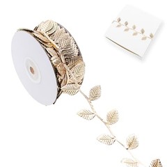 Leaves Ribbon Roll Fabric Vines Lace Large-leaf 08. 3-color Assorted Pack