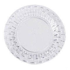 10 pcs Plastic CLEAR with Basketweave 7″ PLATES Disposable Party Wedding SALE