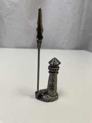 Small Mini Pewter Lighthouse Clip Place Card Holder Photo Holder 3.5 in