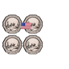 Karma 8.75 Inches Melamine Salad Plates Set Of 4 Reusable Dishwasher Safe