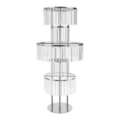5-Tier Flower Stand Silver Acrylic Crystal Tabletop Wedding Centerpiece 110cm