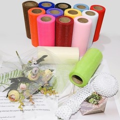 14 Color Tulle Rolls Craft Fabric 6inch 25Yard Elastic Bands DIY Tutu Skirts New