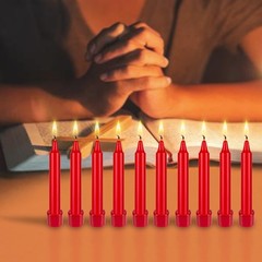 HS Candle 10 pcs Unscented 4 Inch Red Taper Candles, Multi 4 inch,