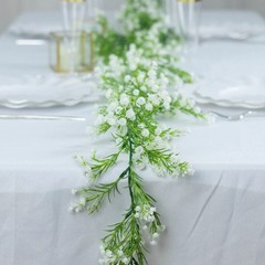 6 ft WHITE GREEN Silk Baby Breath Artificial Flower GARLAND Party Decorations
