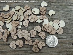 100 wooden I Do hearts rustic wedding, venue decor, confetti, invitations USA
