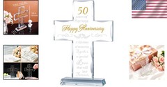 Romantic 50- Anniversary Laser Engraved Cross