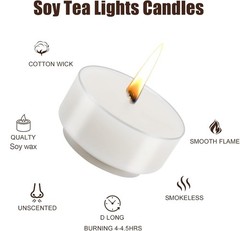 Loccmat 50 Pack Soy Tea 1.5 inches (diameter) x 0.7 (height), 50