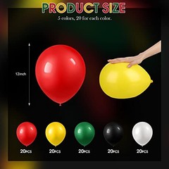 100 Pieces Juneteenth Day Latex Balloons Jamaica Rasta Reggae Red Green Yellow