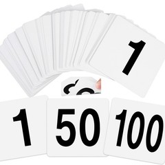 100 Pcs Double-Sided Table Number Cards 1-100, 4×3.7 Inch Signs for Weddings, Ev