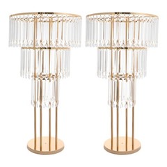 3-Tier Crystal Flower Stand Wedding Centerpieces For Tables 28.3in Tall Pair NEW