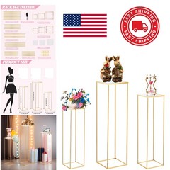 Stackable Gold Metal Pedestal Stands for Indoor Outdoor Party Decorations