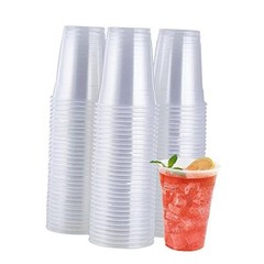 100 Pack 16OZ Clear Plastic Cups, Cold Party Drinking Cups, Clear 16oz