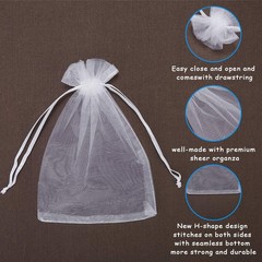 200× Sheer Organza Gift Packing Pouches Wedding Favors Party Candy Jewelry Bags