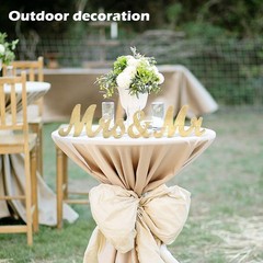 Golden Wooden Mr & Mrs Sign for Wedding & Anniversary Tables, 12.2×5.9