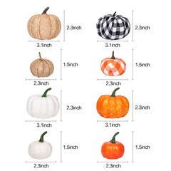 Ueerdand 16 PCS Fall Decor Assorted Sizes Artificial Pumpkins Mixed Color