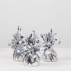 6 Silver Metallic Foil Balloon Weights DIY Wedding Reception Party Decorations
