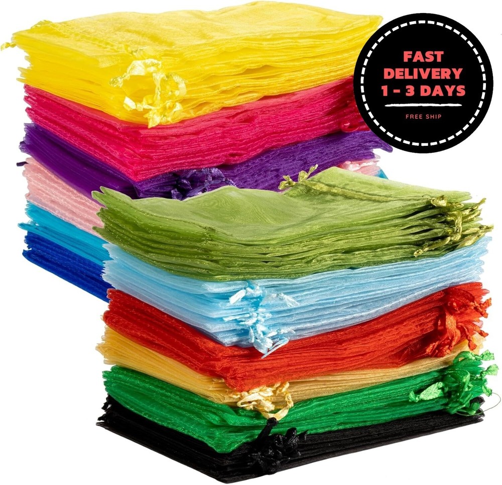 120 bolsas de organza multicolor de 4 x 6 pulgadas, pequeñas bolsitas para