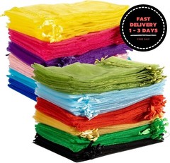 120 bolsas de organza multicolor de 4 x 6 pulgadas, pequeñas bolsitas para