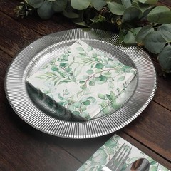 20 White 13×13 in Dinner Paper Napkins 13″ x (Set of 20), Green and