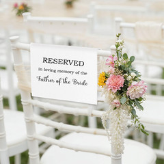 Reserved Seating Chair Signs, in Loving Memory Wedding Sign Pew Cloths Seating P