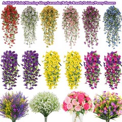 Artificial Flowers Plastic Fake Plants UV Resistant Home Wedding Corridor Decor