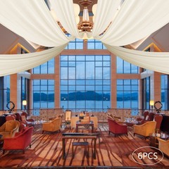 5x20ft Fabric Ceiling Drapes With 6 Panels Rod Pocket For Event Decor
