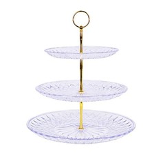 12″ Clear 3 Tier Crystal Plastic Round CUPCAKE HOLDER Party Events Decorations