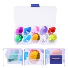 10Pcs Kids Acrylic Gems for DIY Jewelry Making Child Safe Colorful Toy Gems