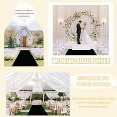 Aisle Runner 1 PCS 4×15 FT Black Velvet Carpet Wedding Party Decor Rug
