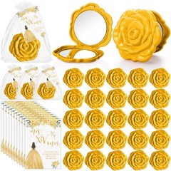 Wenqik 50 Sets Quinceanera Party Favors for Guests Rose Design Compact Pocket