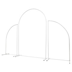 Set Of 2 White Metal Wedding Arch Stands Carbon Steel Backdrop 1.4m