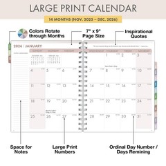 Essential PRO 2026 Daily, Weekly & Monthly Planner, 7″x9″: 14 Months (Nov 202…