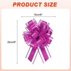 6pcs Gift Ribbon for Presents, Large Bow 15cm Bright Pink