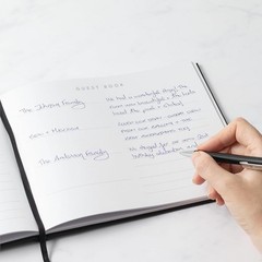 Stylish Guest Book in Black – Perfect for Weddings, Funerals & Vacation Homes