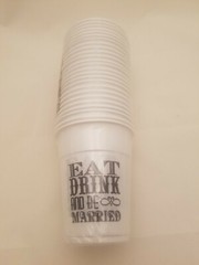 Eat Drink & Be Married Plastic Cups, Wedding, Party Supplies, 25 Pieces