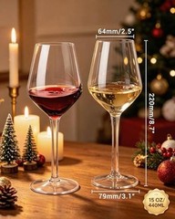 Unbreakable Tritan-Plastic Burgundy Wine Glasses Set of 4-Clear 4 Count 15 oz