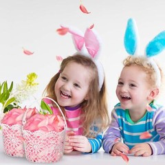 2 Pieces Flower Girl Basket for Wedding Small White Basket with Handle for We…