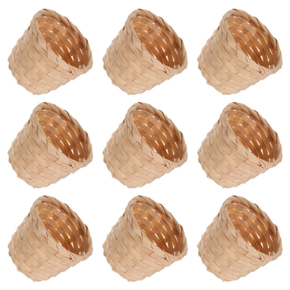 10-Pack Mini Woven Storage Baskets 3.54X3.54X2.95In Lightweight Natural Handm…