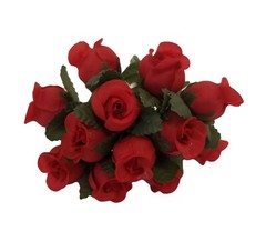 Lot 144 pcs Red Artificial Rosebuds Roses Flowers 16mm 5/8″ 5/8 Inch on Stem