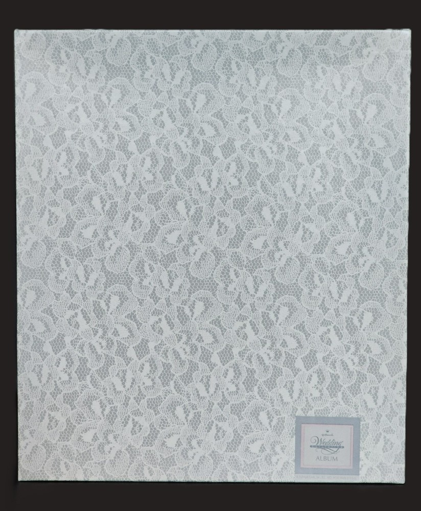 Vtg Hallmark Wedding Photo Album Scrapbook Book White Lace Doily